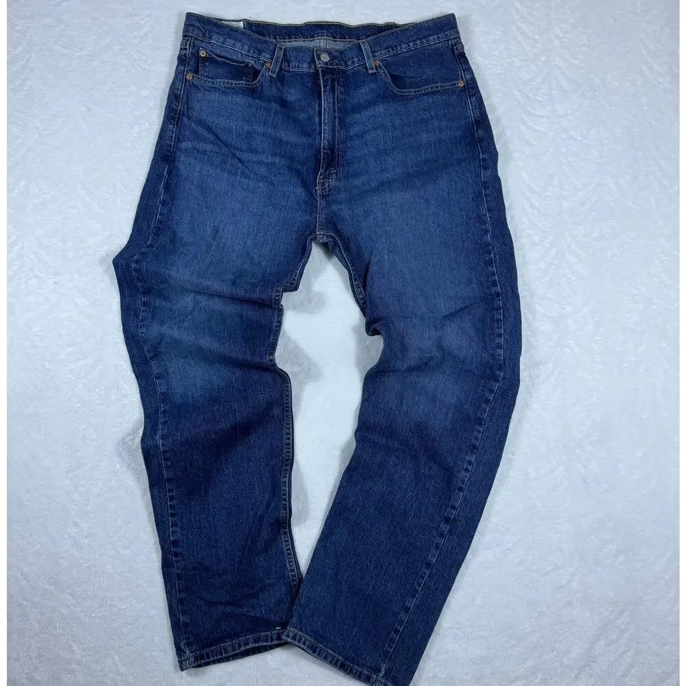 Levi's 505 Regular Fit Men's W40 L34 Denim Straight Leg Jeans Classic‎ Blue Wash